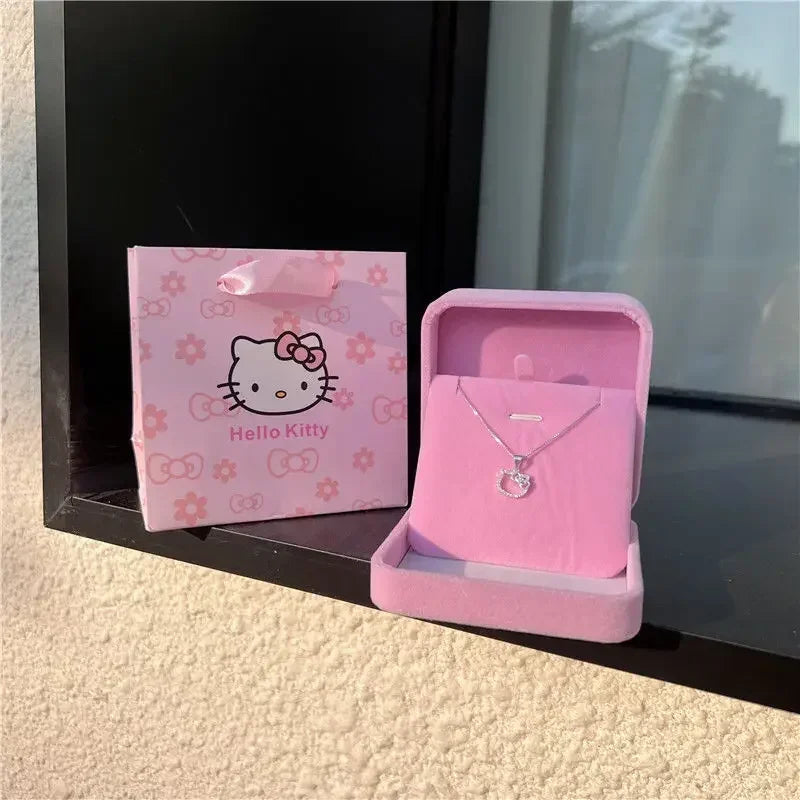 Kawaii Hello Kitty Anime Crystal Pendant Necklaces