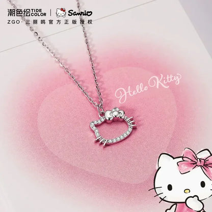 Kawaii Hello Kitty Anime Crystal Pendant Necklaces